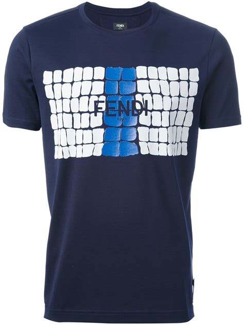 red white and blue fendi shirt|Fendi graphic tees.